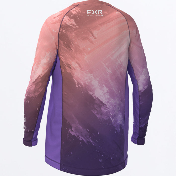 FXR DERBY UPF YOUTH LONGSLEEVE 2025 in Amethyst/Melon