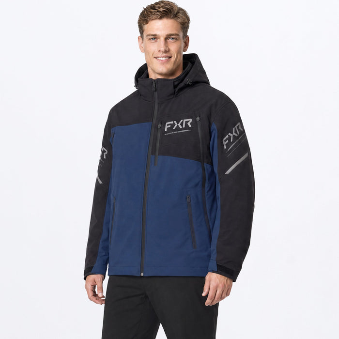FXR ASCEND SOFTSHELL JACKET in Midnight/Black