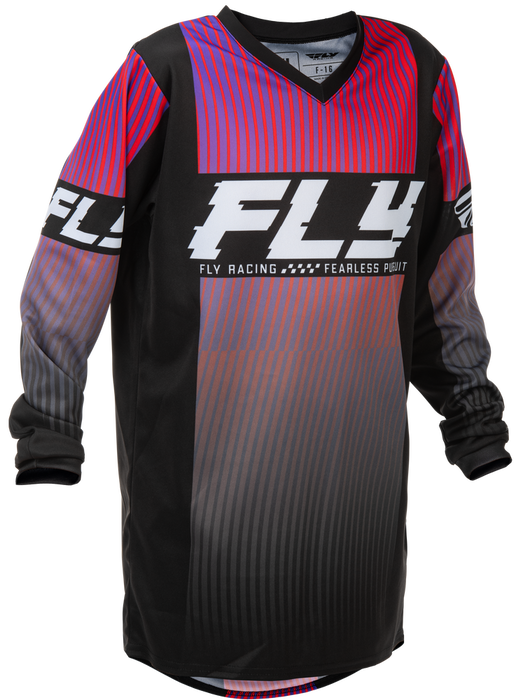 FLY RACING KINETIC F-16 YOUTH JERSEY 2026 in Black/Red/Purple