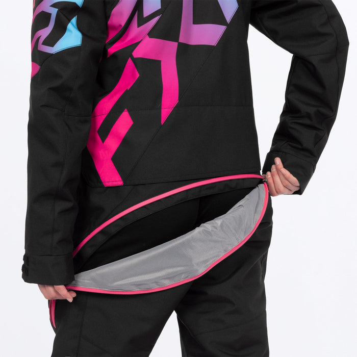 FXR Women's Cold Cross CX F.A.S.T.™ Monosuit in Black/Razz-Blue Fade