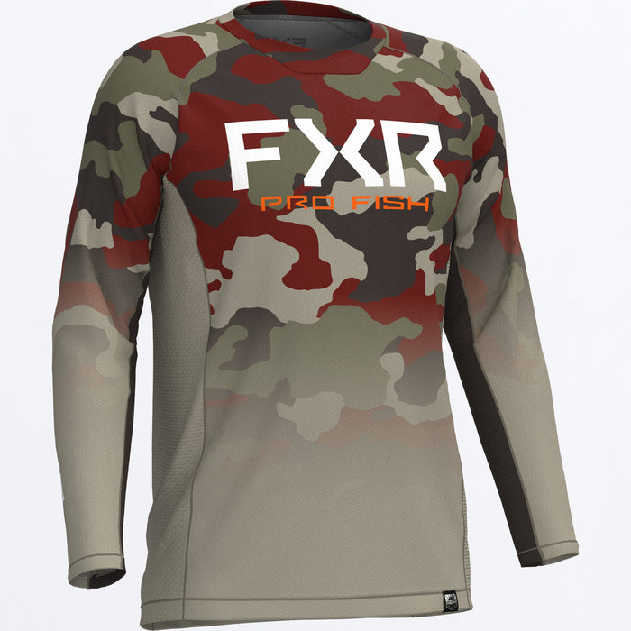 FXR  DERBY CAMO AIR UPF LONGSLEEVE 2025 in Earth Camo/Stone