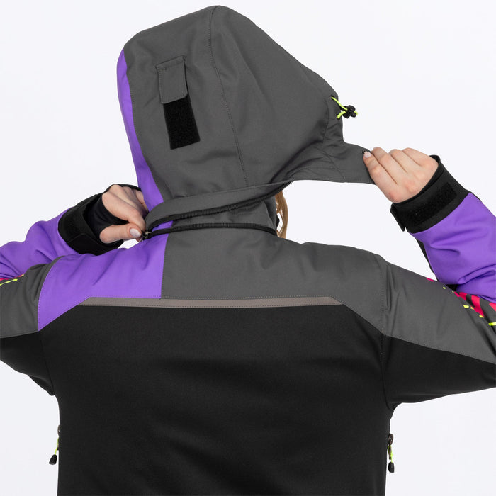 FXR Women's Revo F.A.S.T.™ Monosuit in Black/Amethyst/Charcoal
