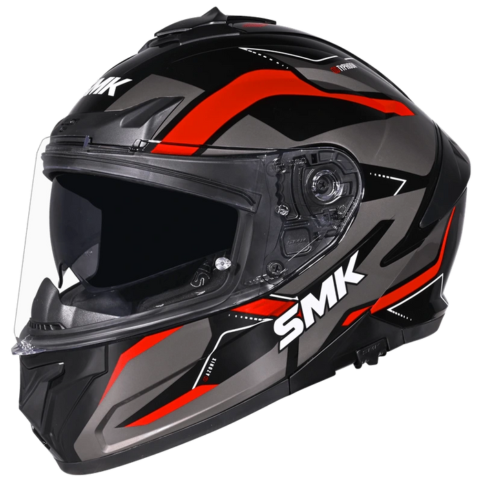 SMK Typhoon Azonix Helmet 2025 in Black/Grey/Red