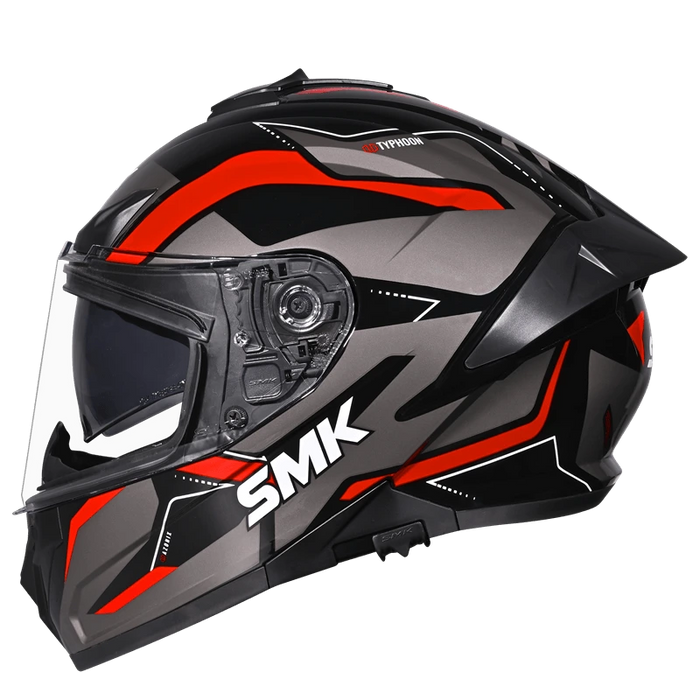 SMK Typhoon Azonix Helmet 2025 in Black/Grey/Red