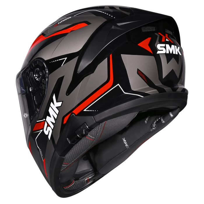 SMK Typhoon Azonix Helmet 2025 in Black/Grey/Red