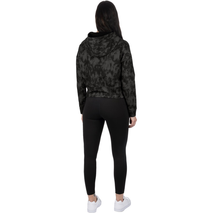 FXR Balance Cropped Women's Pullover Hoodie in Asphalt Fiber/Grey