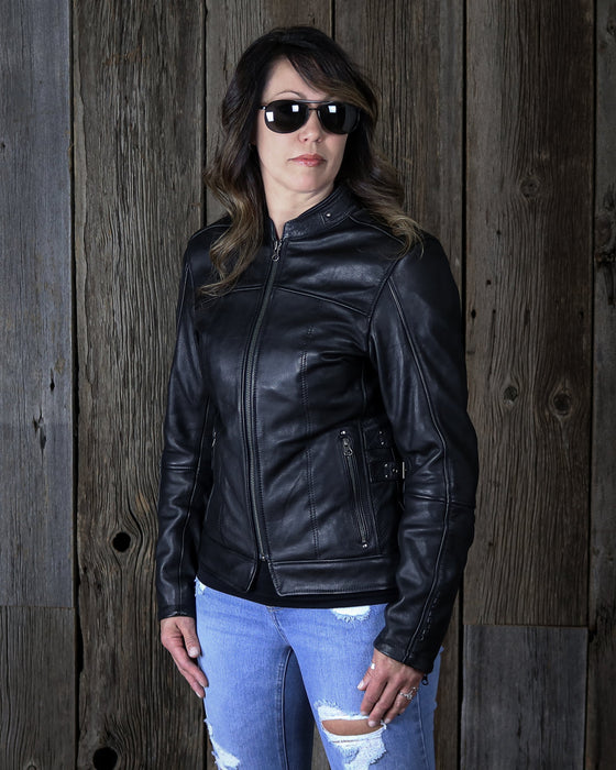 HELGRADE BERGEN WOMEN'S LEATHER JACKET in Black