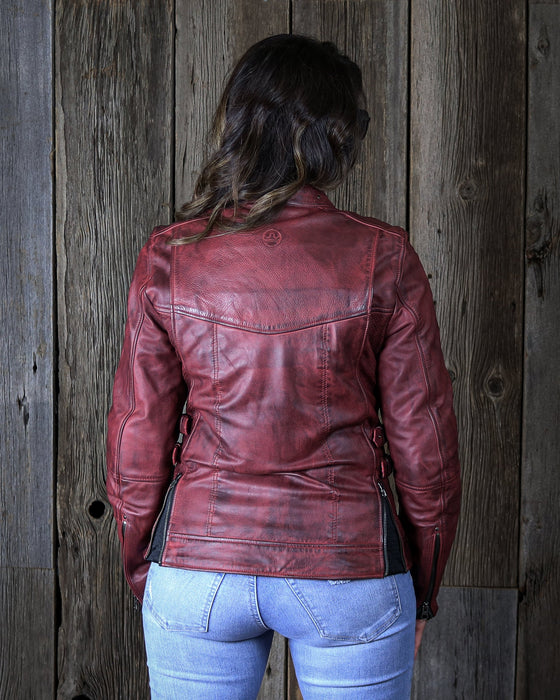 HELGRADE BERGEN WOMEN'S LEATHER JACKET in Oxblood