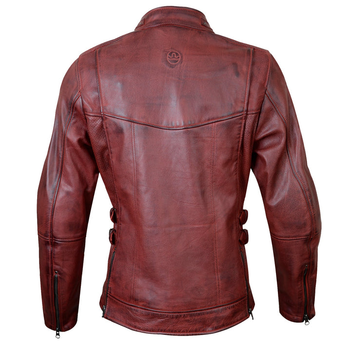 HELGRADE BERGEN WOMEN'S LEATHER JACKET in Oxblood