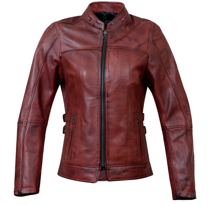 HELGRADE BERGEN WOMEN'S LEATHER JACKET in Oxblood