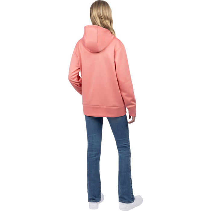 FXR Broadcast Tech Pullover Youth Hoodie in Muted Melon/White