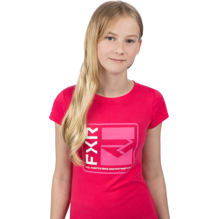 FXR Broadcast Girls Premium T-shirt in Razz/Electric Pink
