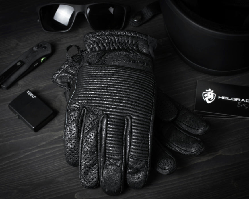 HELGRADE BRODY LEATHER GLOVES in Black