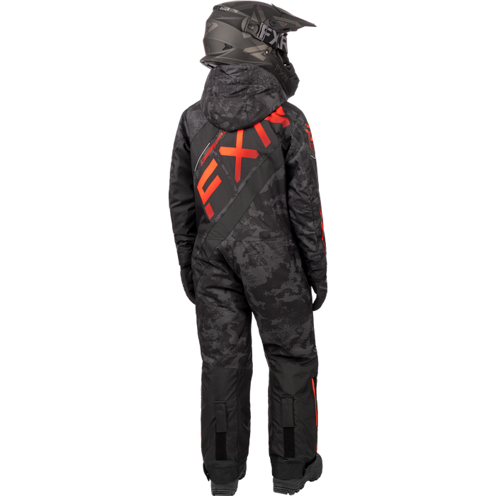 FXR CX Child Monosuit in Black Camo/Red Fade