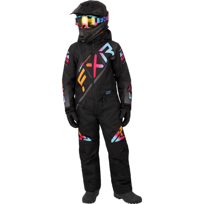 FXR CX Child Monosuit in Black/Spectrum