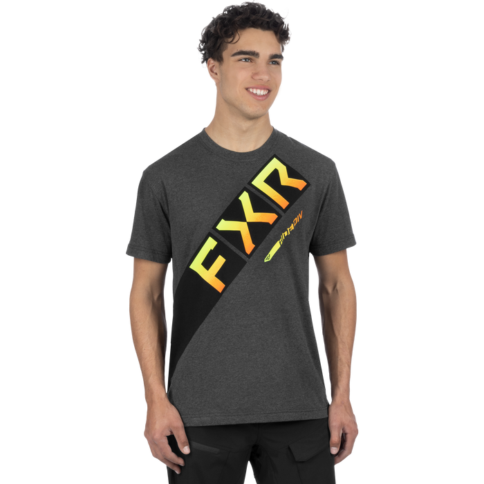 FXR CX Premium T-shirt in Char Heather/Inferno