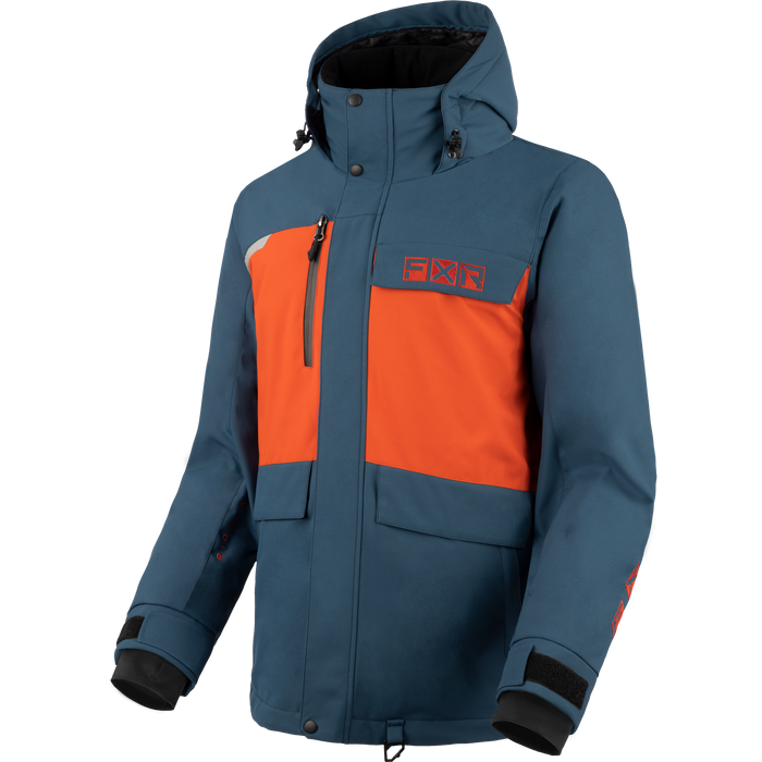 FXR Chute Jacket in Dark Steel/Burnt Orange