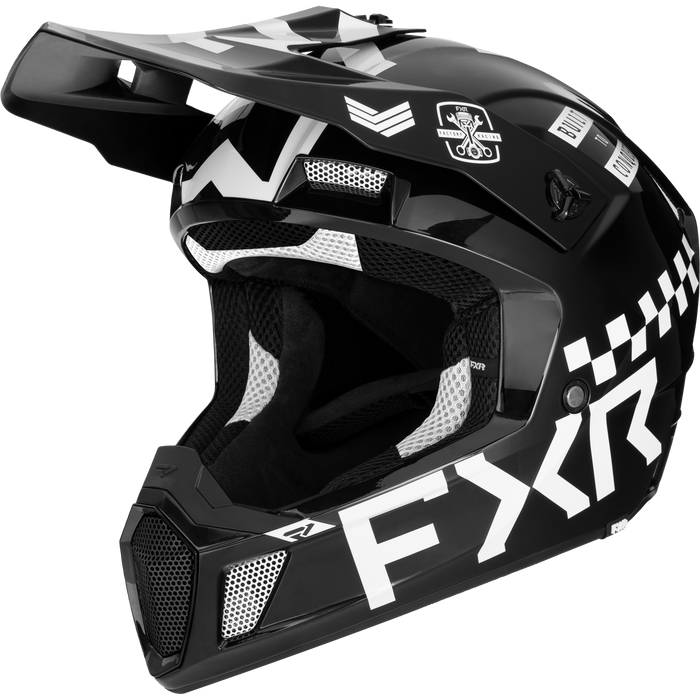 FXR Clutch Gladiator Helmet in Black/White