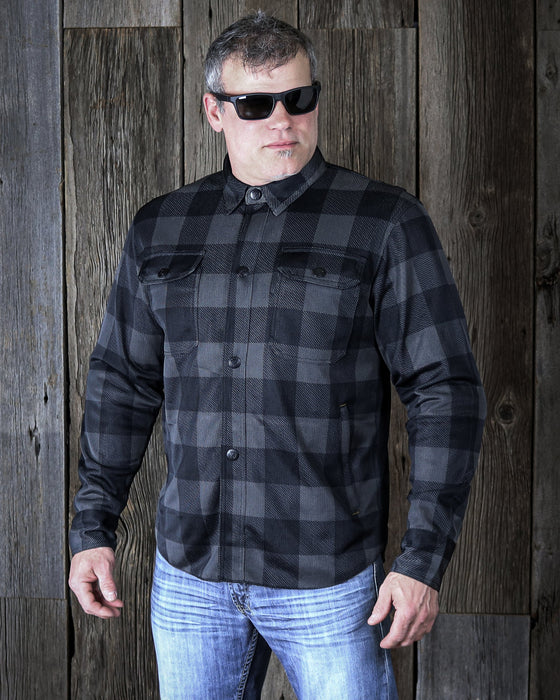 HELGRADE CORNELL MESH MOTO SHIRT in Black