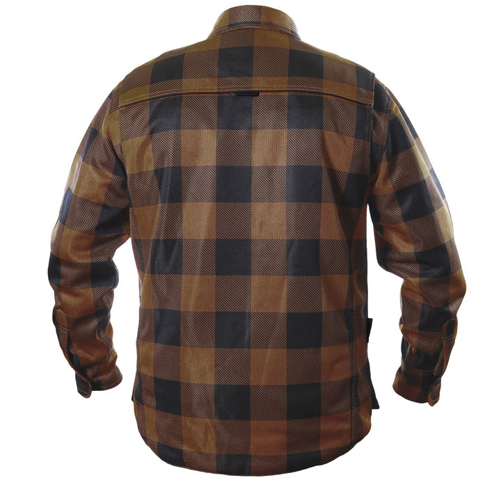 HELGRADE CORNELL MESH MOTO SHIRT in Brown