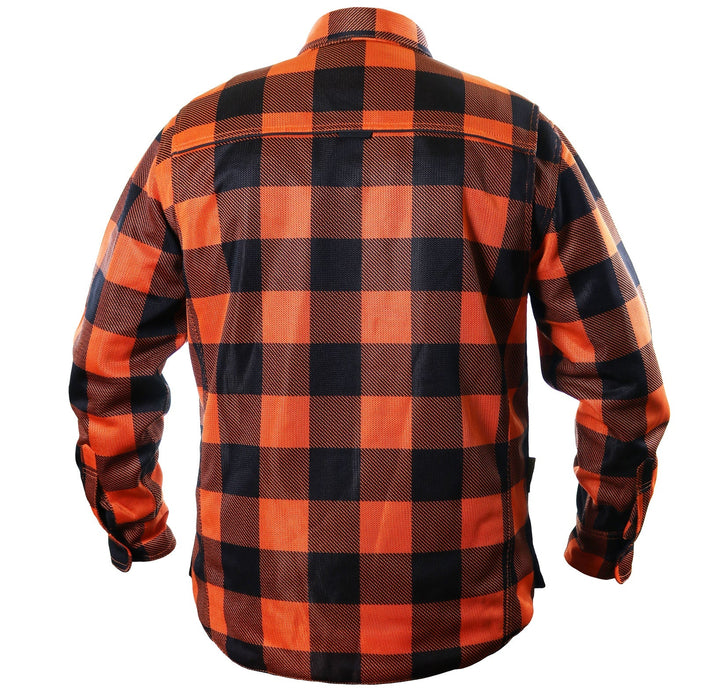 HELGRADE CORNELL MESH MOTO SHIRT in Orange