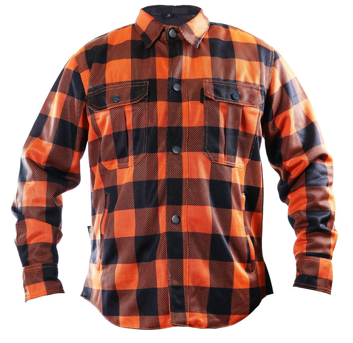 HELGRADE CORNELL MESH MOTO SHIRT in Orange