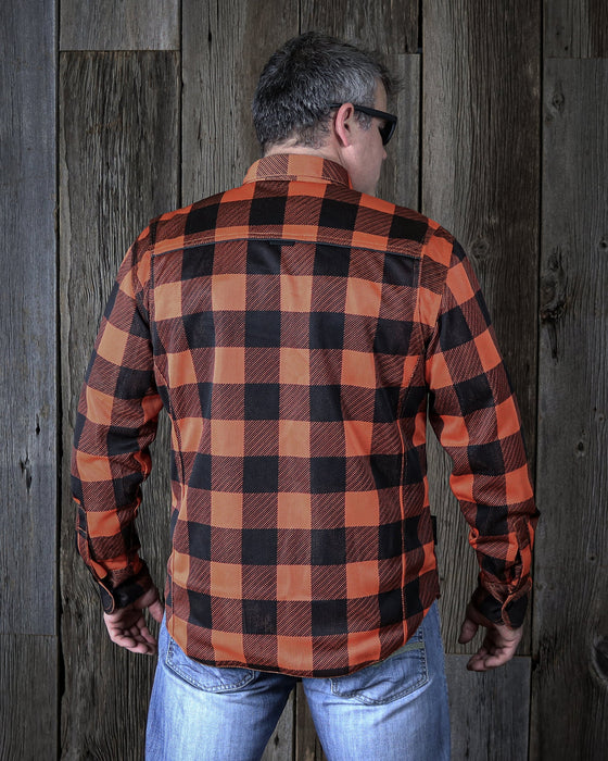 HELGRADE CORNELL MESH MOTO SHIRT in Orange