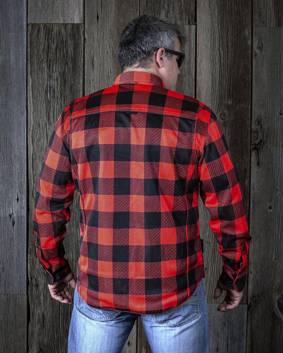 HELGRADE CORNELL MESH MOTO SHIRT in Red