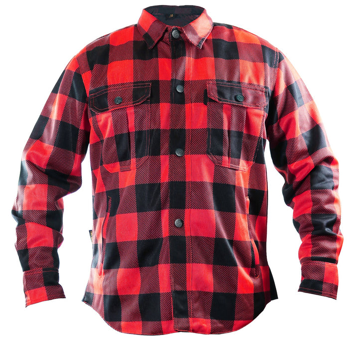 HELGRADE CORNELL MESH MOTO SHIRT in Red
