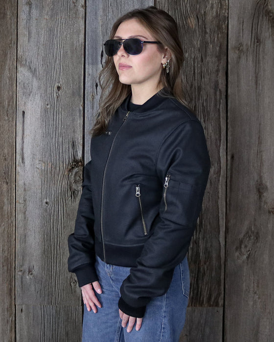 HELGRADE CRUZ WOMEN'S WAXED JACKET in Black