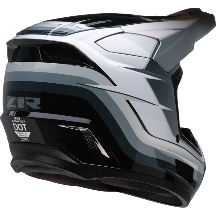 Z1R DIRT MAX VORTEX YOUTH HELMET 2026 in Black/White/Grey
