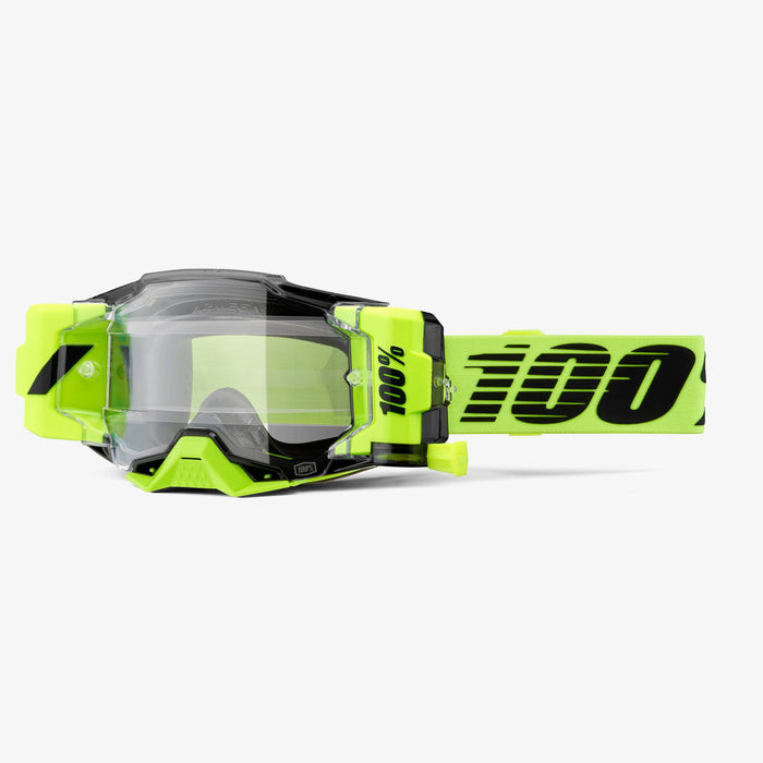 100 Armega Forecast Googles - Clear Lens in Neon Yellow - Neon Yellow/Black