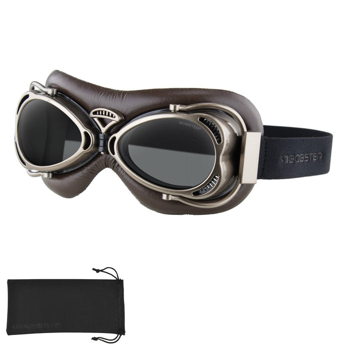 BOBSTER FLIGHT GOGGLES in Matte brown/ clear to smoke photochromic lens