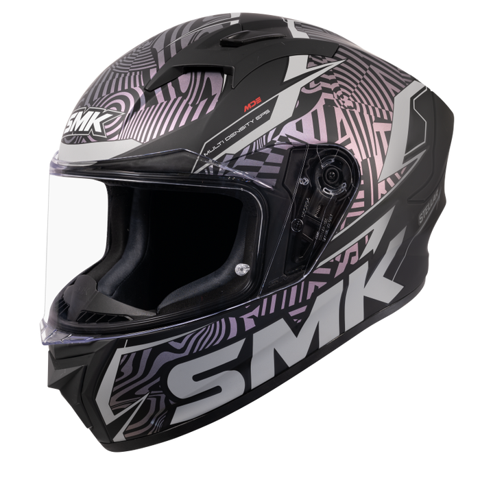 SMK Stellar Fury Helmet 2025 in Black/Grey/Grey (Matte)