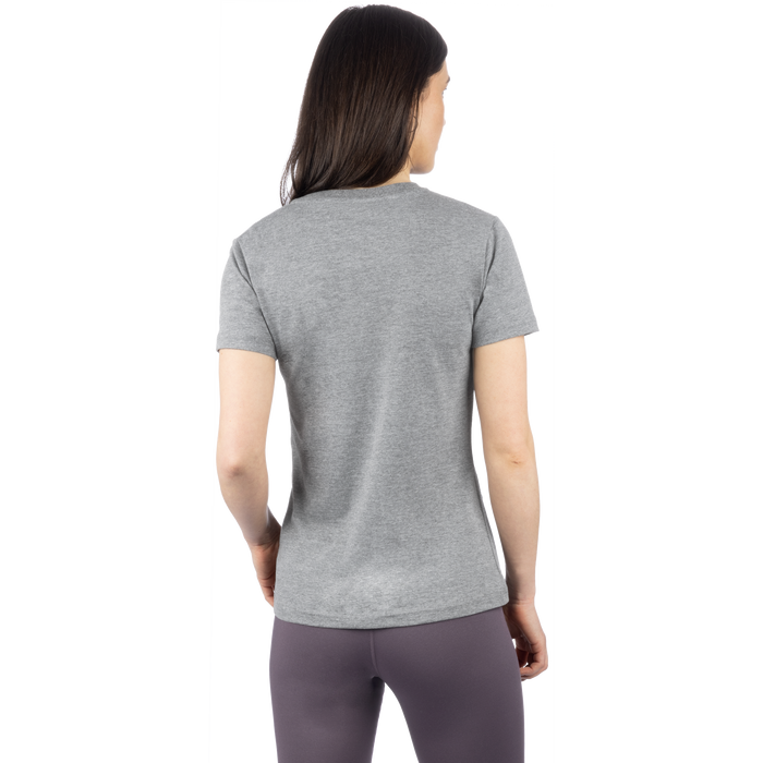FXR Helium Premium Women's T-shirt in Grey Heather/Muted Grape