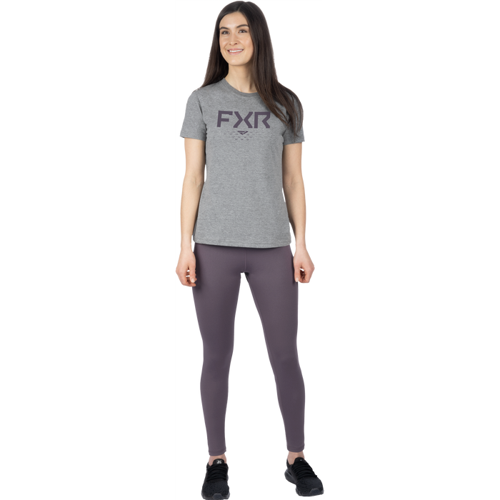 FXR Helium Premium Women's T-shirt in Grey Heather/Muted Grape