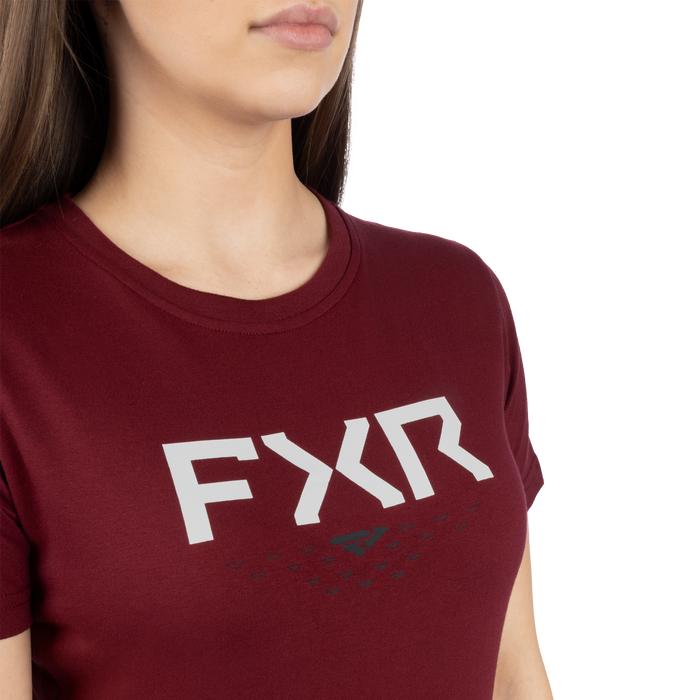 FXR Helium Premium Women's T-shirt in Merlot/White