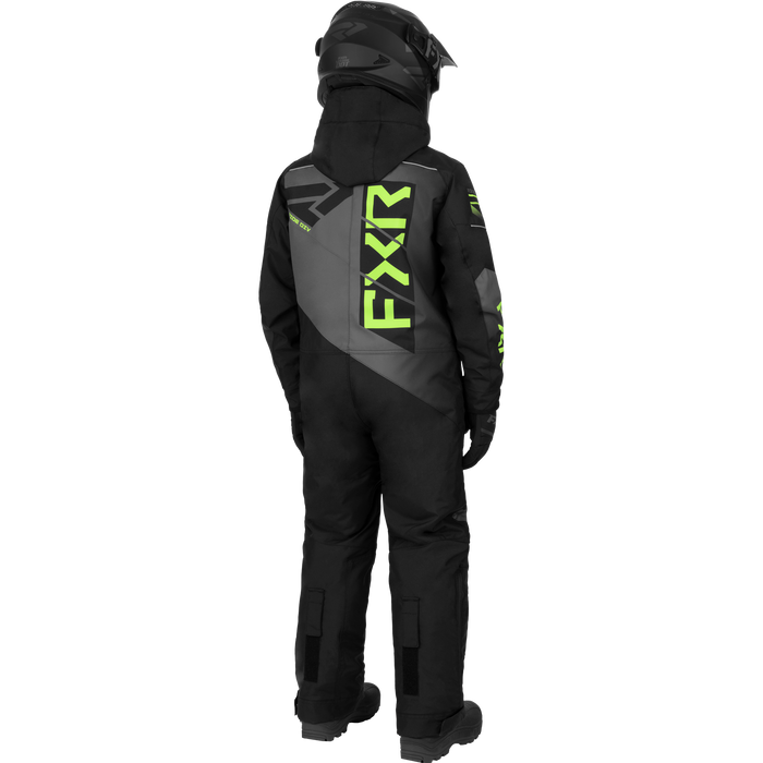 FXR Helium Child Monosuit in Black/Charcoal/Lime