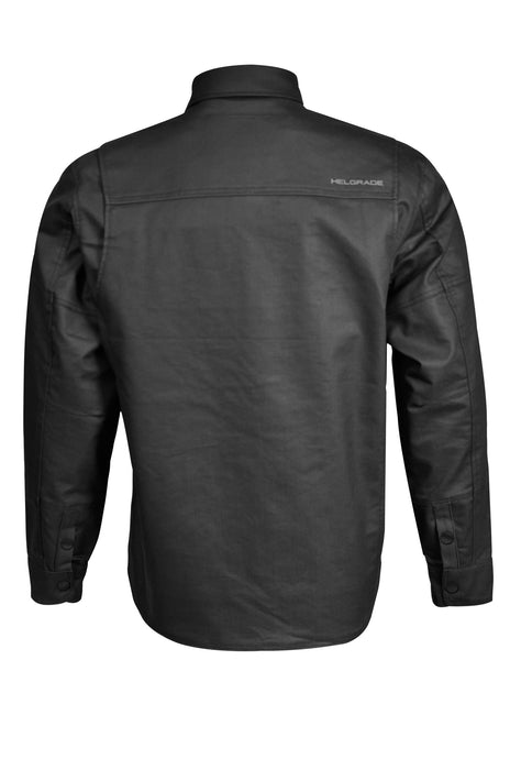 HELGRADE JAGGER WAXED OVERSHIRT in Black