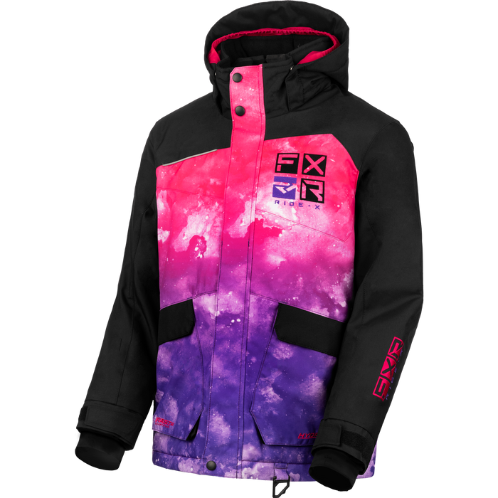 FXR Kicker Child Jacket in Purple-Pink Ink/Black