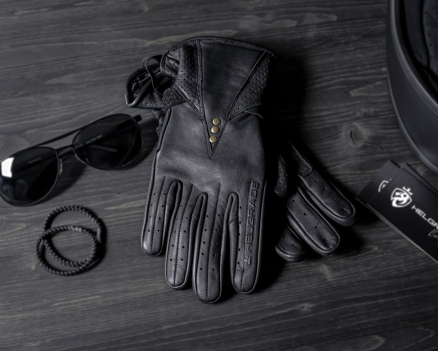HELGRADE STONE WOMEN'S LEATHER GLOVES in Black