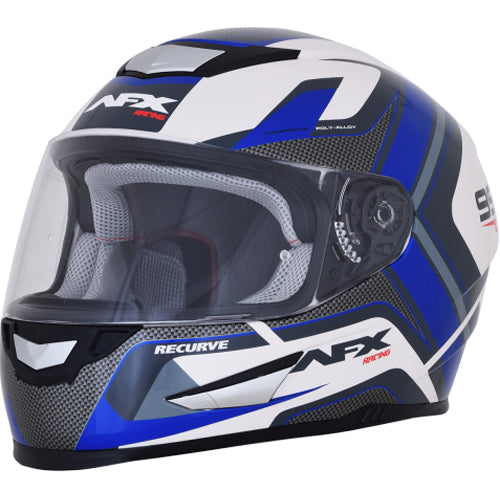AFX FX-99 Recurve Helmet in Pearl White/Blue