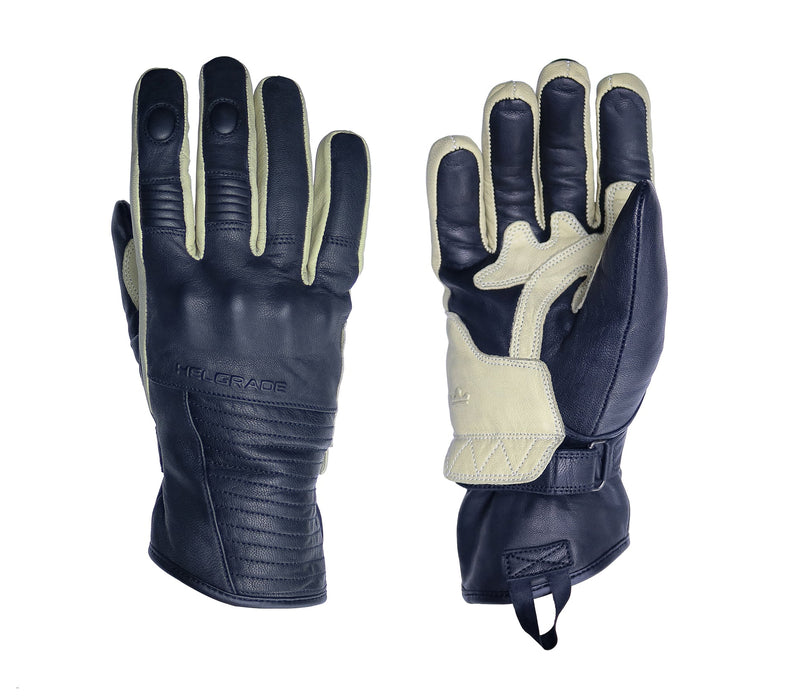 HELGRADE LOREN WATER RESISTANT LEATHER GLOVES in Cream/Black