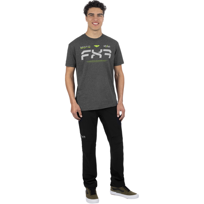 FXR Moto Premium T-shirt in Char Heather/Hi Vis