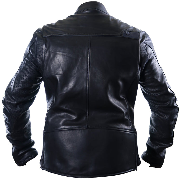 HELGRADE MADSEN LEATHER JACKET in Black
