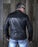 HELGRADE MADSEN LEATHER JACKET in Black