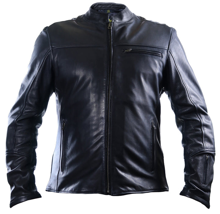 HELGRADE MADSEN LEATHER JACKET in Black