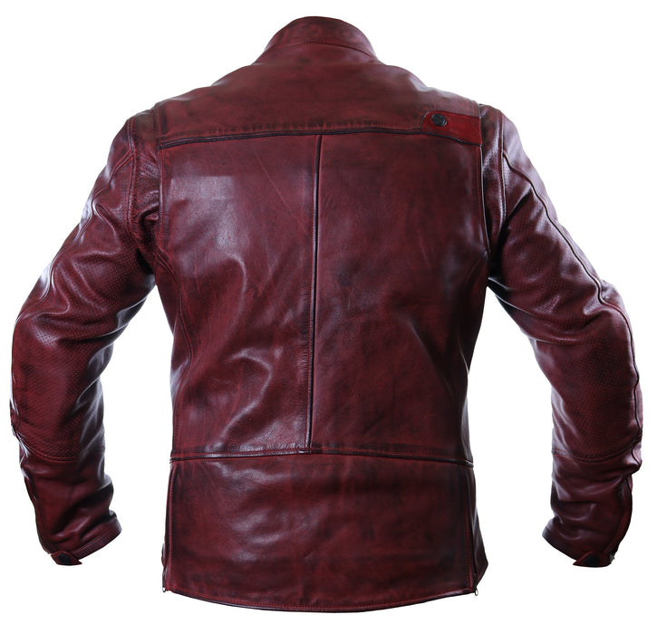 HELGRADE MADSEN LEATHER JACKET in Oxblood