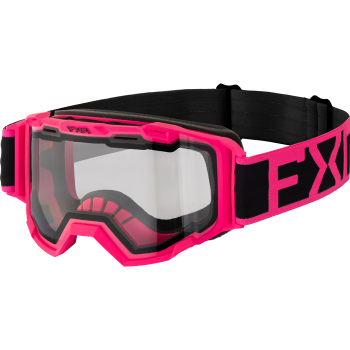 FXR Maverick Clear Youth Goggle in E-Pink 2024