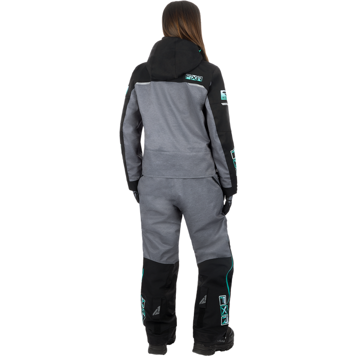 Maverick F.A.S.T Insulated Women’s Monosuit in Black/Md Grey Heather/Mint Fade